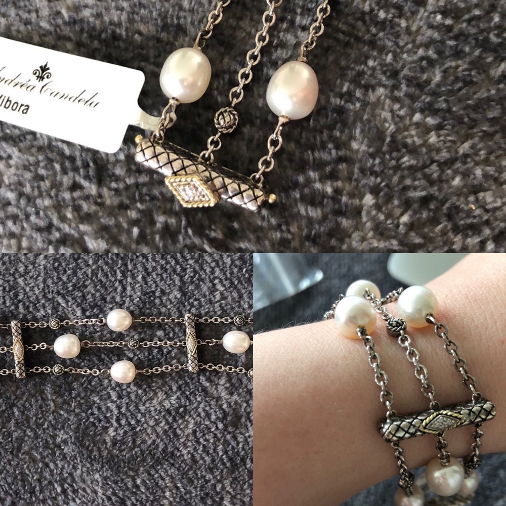 Andrea Candela NEW triple pearl strand bracelet